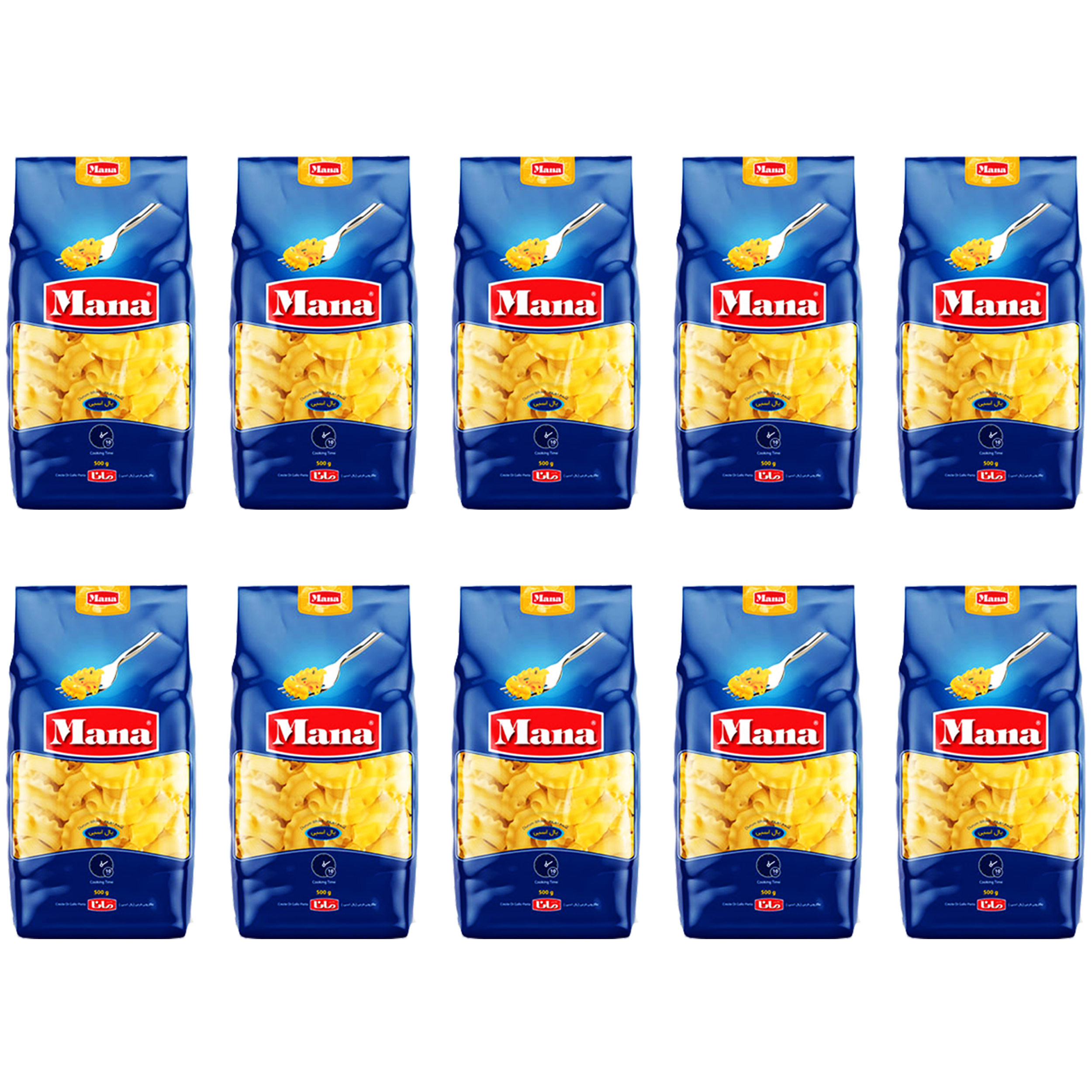ماکارونی فرمی یال اسبی مانا -500 گرم بسته 10 عددی