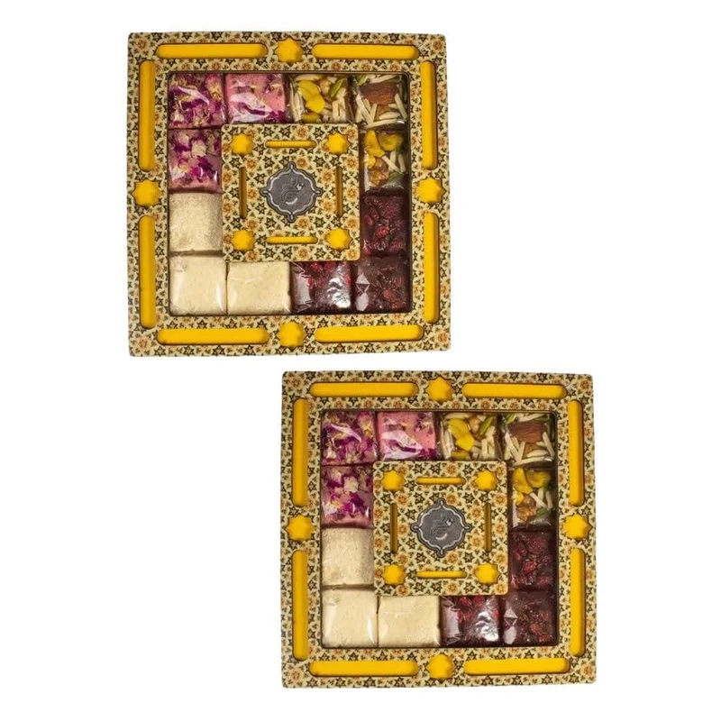 مسقطی ترکیبی جعبه چوبی آفتاب حلوا مسقطی لاری ترنج - 400 گرم مجموعه 2 عددی