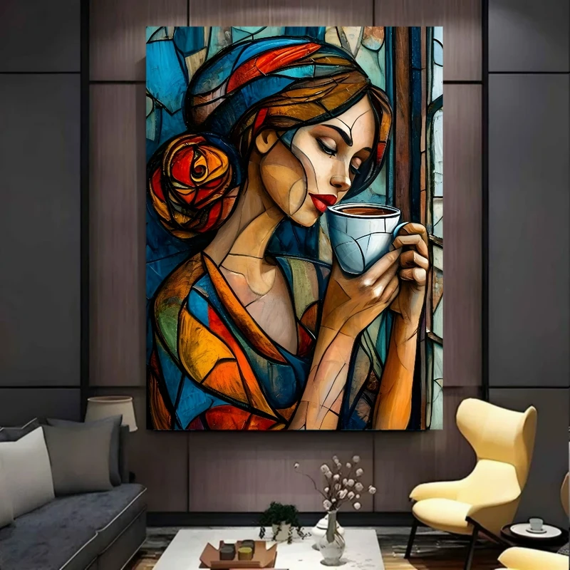 پوستر طرح  پرتره زن مدل کوبیسم مدرن کد FP106948