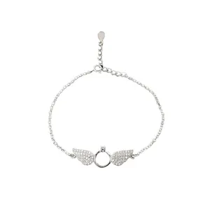 دستبند نقره طرح بال فرشته کد DN 24