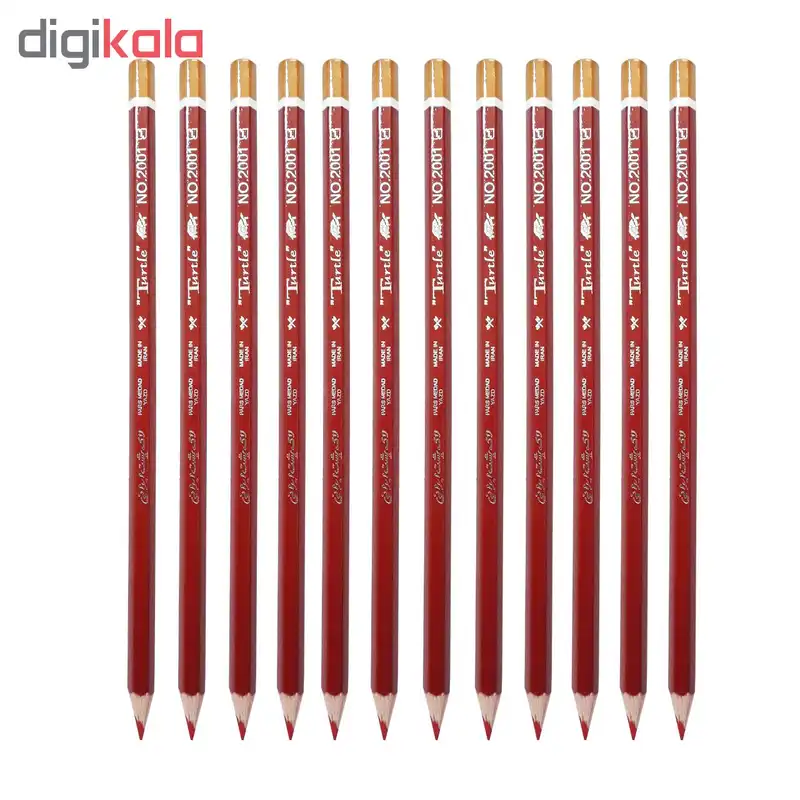 مداد قرمز لاک پشت کد 2001 بسته 12 عددی