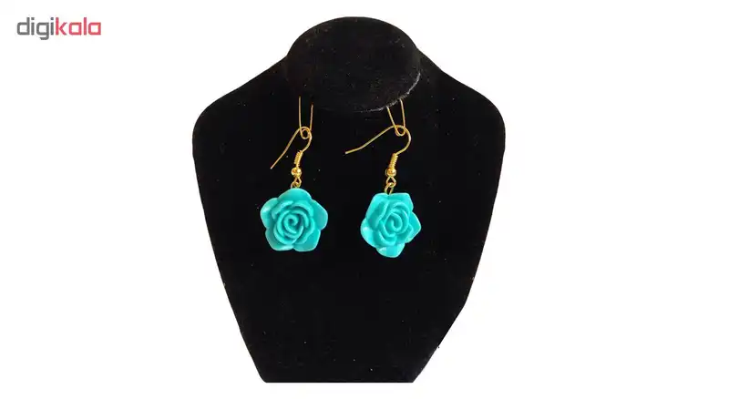 گوشواره زنانه نمدیکا طرح گل آبی