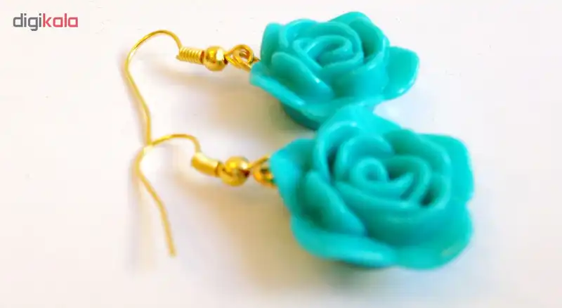 گوشواره زنانه نمدیکا طرح گل آبی