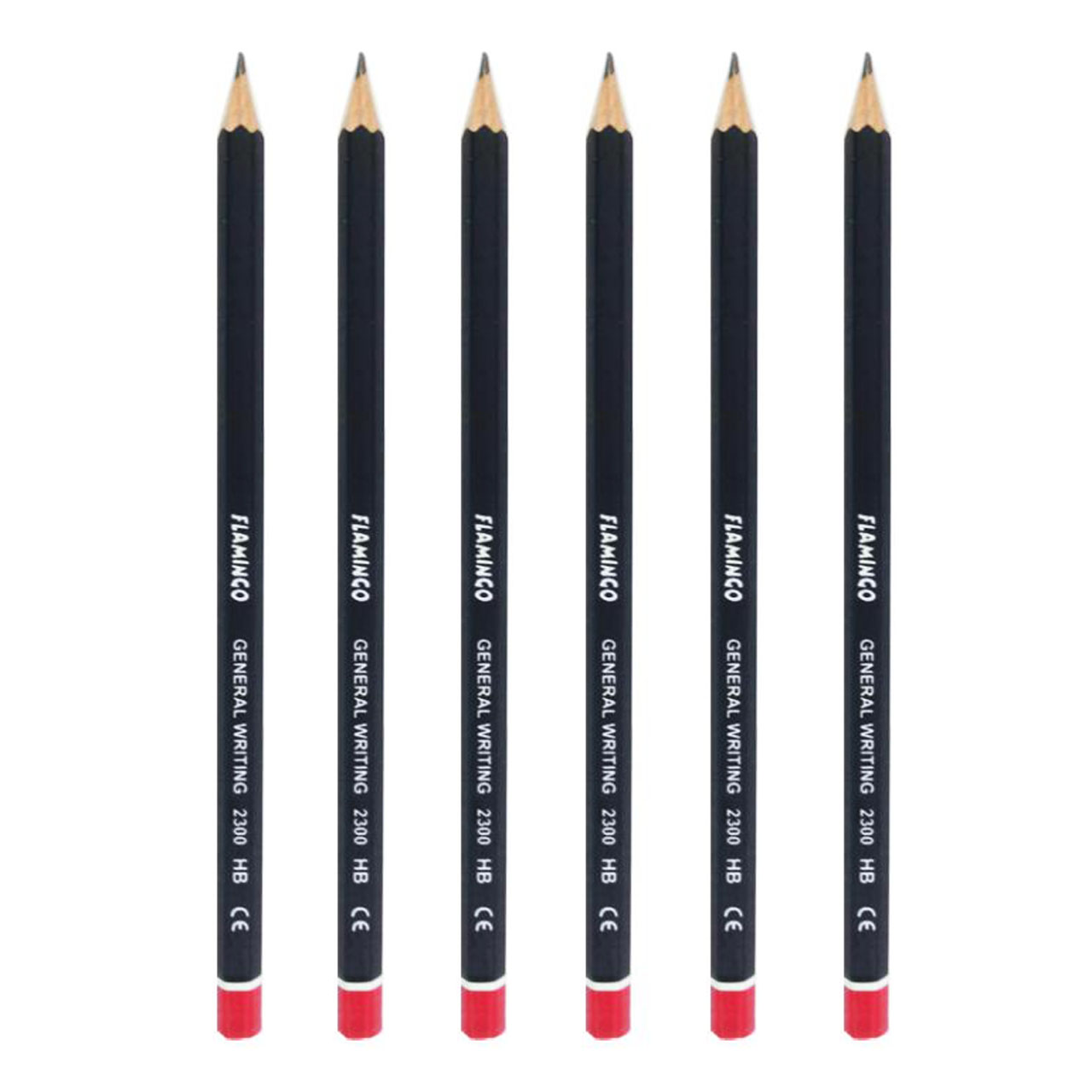 مداد مشکی فلامینگو مدل GENERAL WRITING کد 2300 بسته 6 عددی
