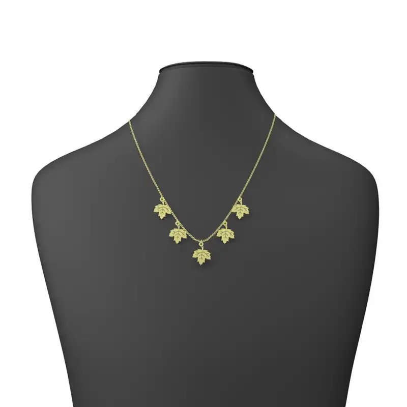 گردنبند طلا 18 عیار زنانه مدوپد مدل برگ کد RNA11443