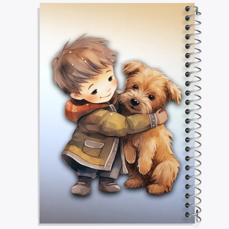 دفتر مشق 50 برگ خندالو طرح پسر و سگ کد N2232