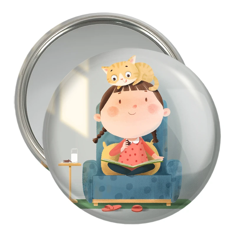 آینه جیبی خندالو مدل دخترانه فانتزی کد 25712