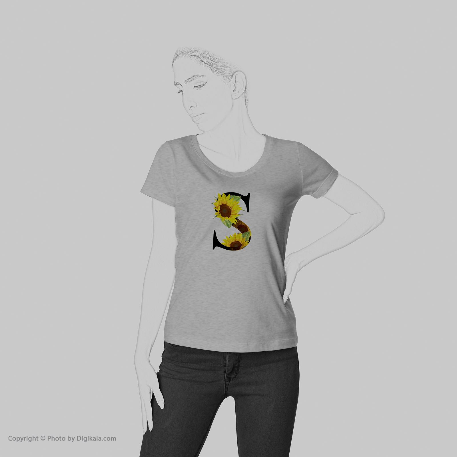 تیشرت زنانه طرح S کد R82 -  - 4
