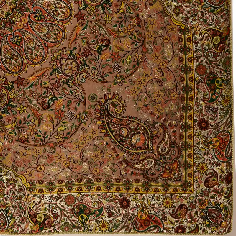 رومیزی ترمه نگین خاتم یزد طرح افشاری کد NSK