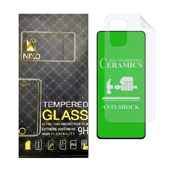 محافظ صفحه نمایش سرامیکی نیکسو مدل 2CRN مناسب برای گوشی موبایل شیائومی Poco F3 به همراه محافظ پشت گوشی