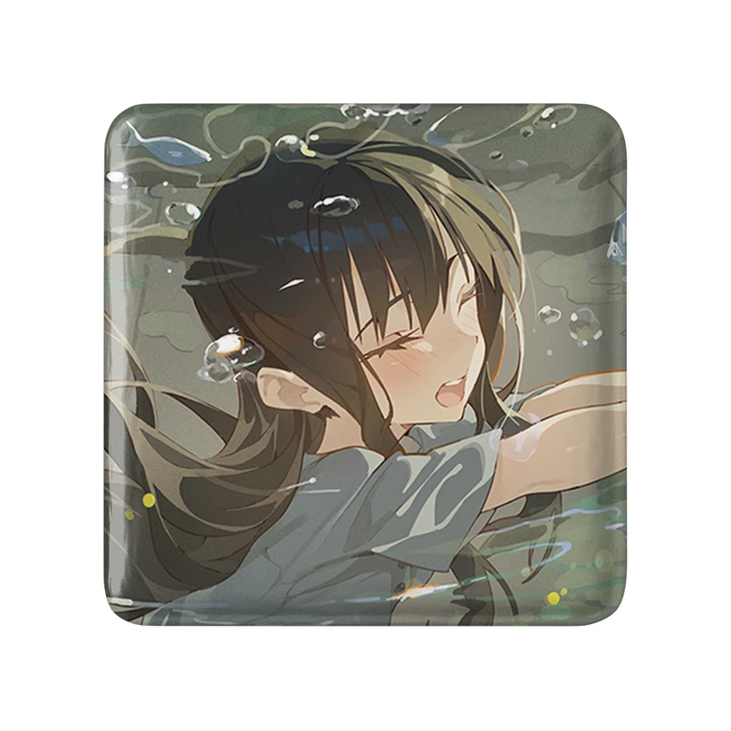 مگنت خندالو طرح تاکینا انیمه لیکوریس ریکویل Lycoris Recoil  مدل مربعی کد 22999