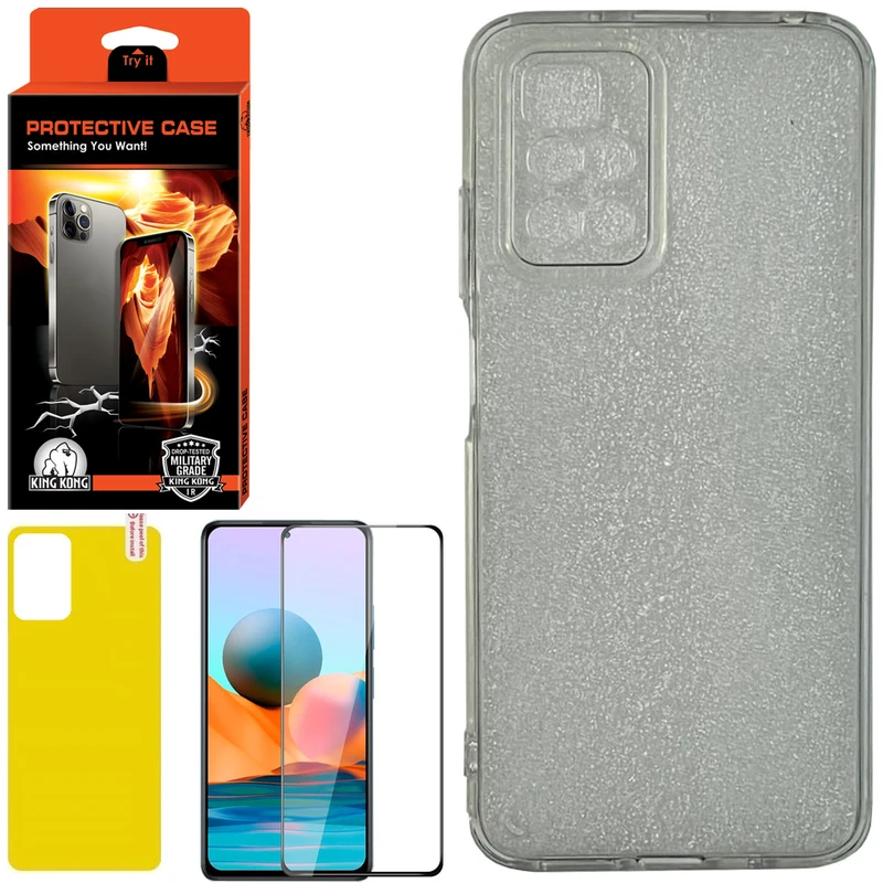 کاور کینگ کونگ مدل PCAAA مناسب برای گوشی موبایل شیائومی Redmi 10 به همراه محافظ صفحه نمایش و محافظ پشت گوشی