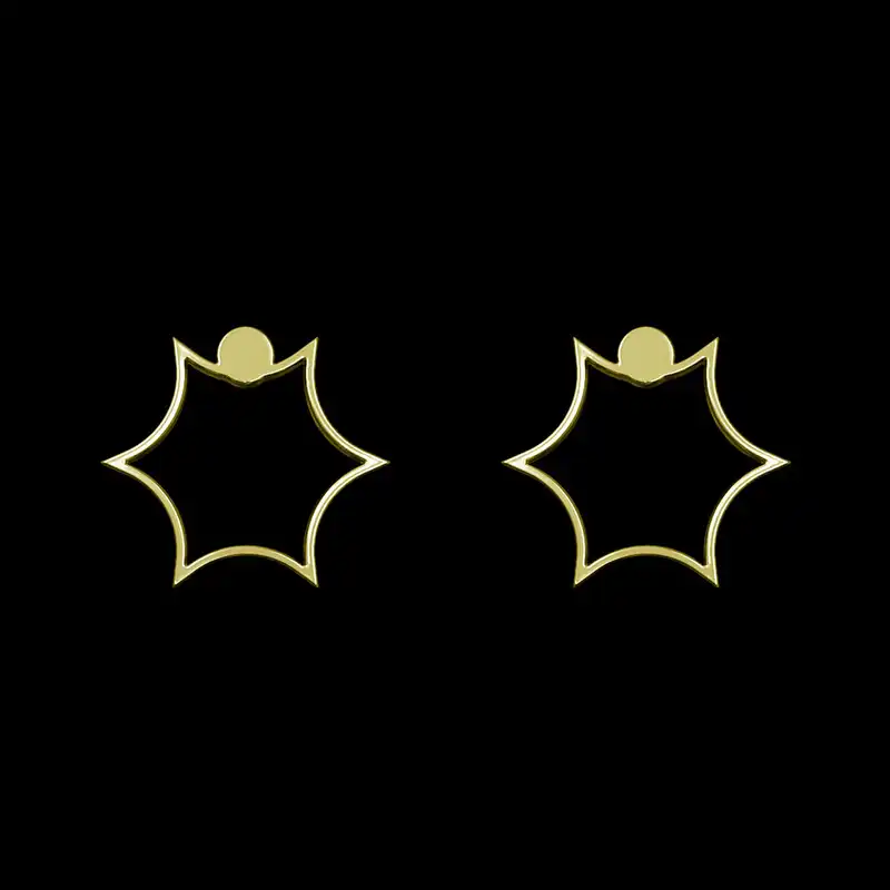 گوشواره طلا 18 عیار زنانه مدوپد مدل ستاره کد GA1-15548