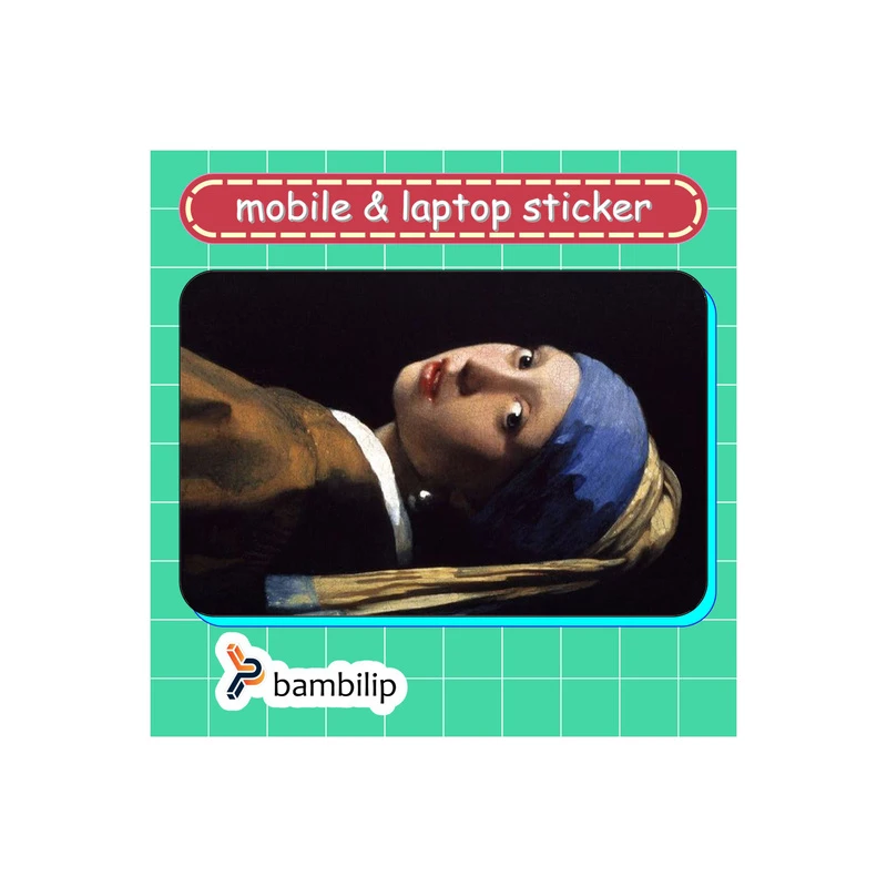 استیکر بامبیلیپ مدل کارت عابر طرح دختر گوش مروارید کد 5122624