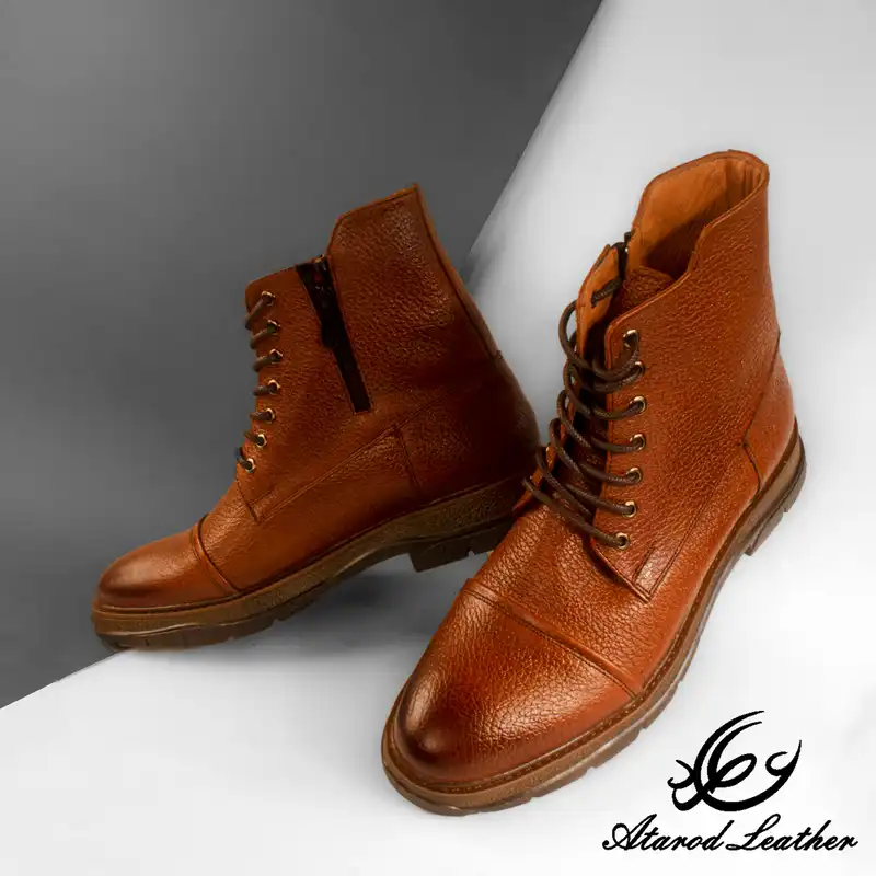 نیم بوت مردانه چرم عطارد مدل چرم طبیعی کد SH27