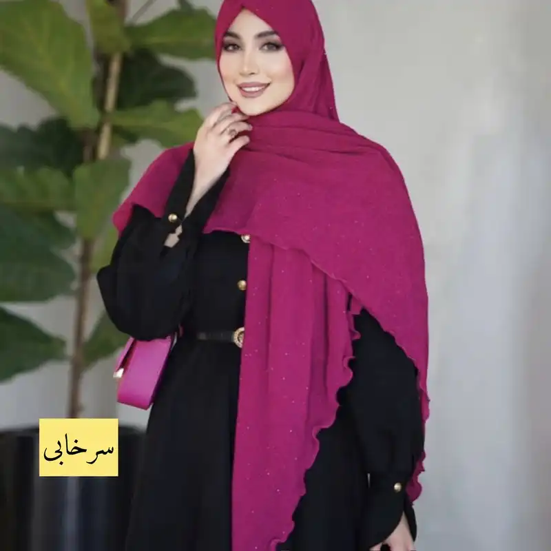 روسری زنانه مدل پلیسه اکلیلی حاشیه دالبری