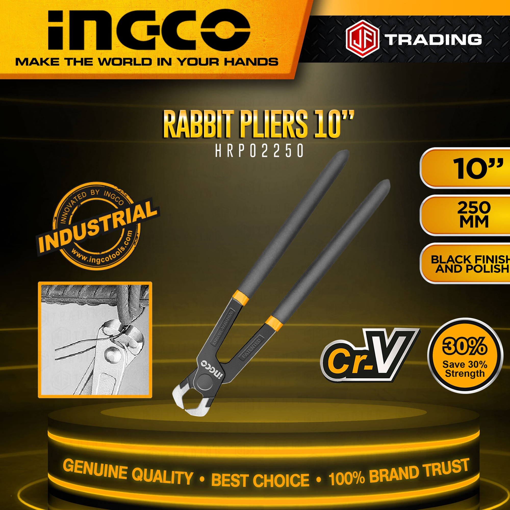 گاز انبر آرماتوربندی اینکو مدل HRP-02250-10inch سایز 10 اینچ