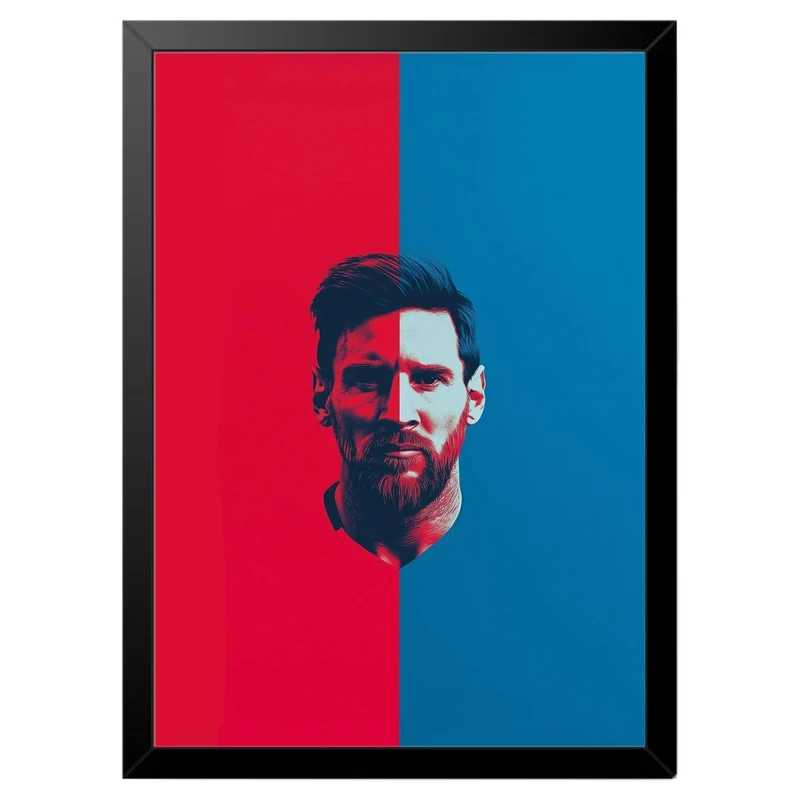 تابلو بکلیت طرح لیونل مسی مدل b-po1656 فریم مشکی