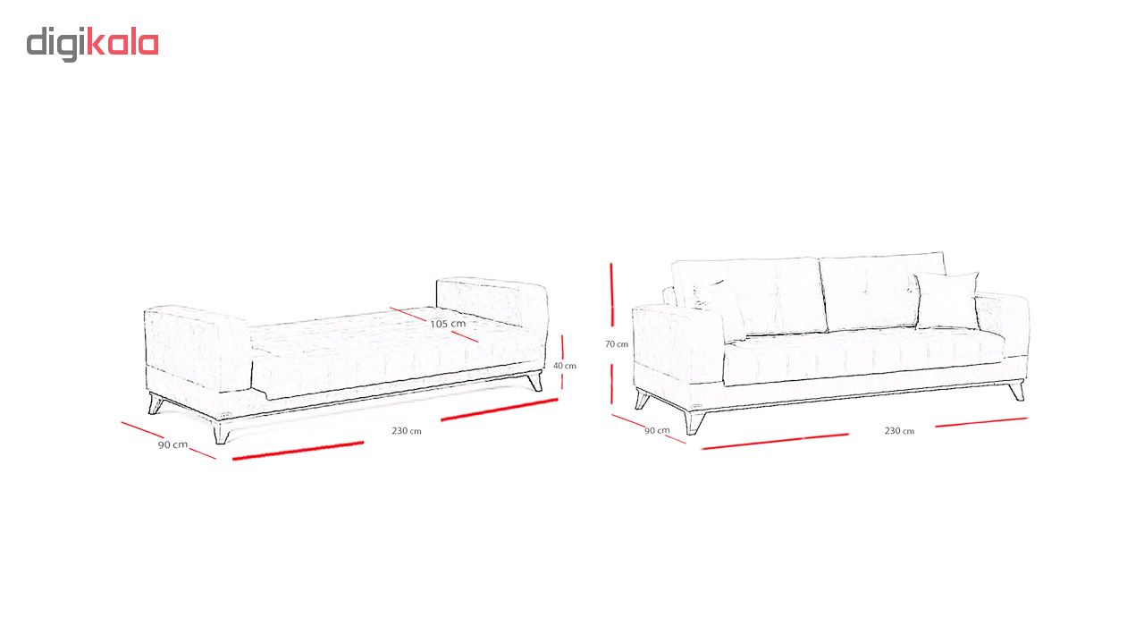 کاناپه مبل تختخواب شو ( تختخوابشو ) یک نفره  آرا سوفا مدل P19NPDI