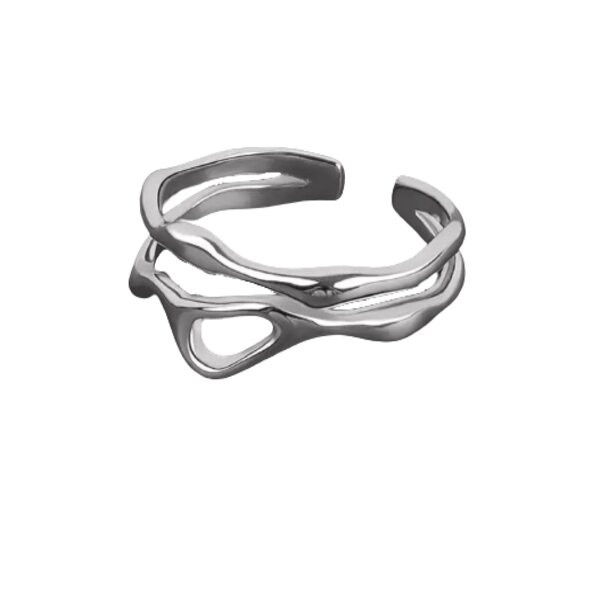 انگشتر زنانه اکسسورایز مدل Hollow Double Line کد 28011
