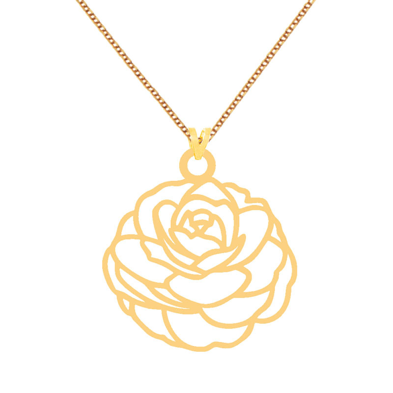 گردنبند طلا 18 عیار زنانه کرابو مدل گل Kr72741