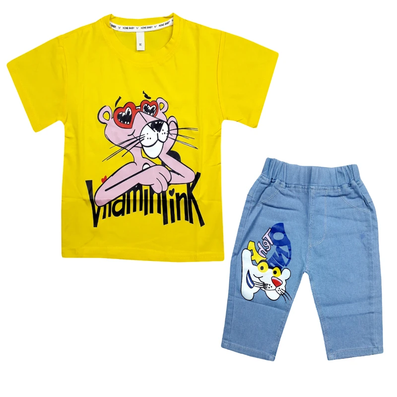 ست تی‌شرت آستین کوتاه و شلوارک پسرانه مدل c-1043