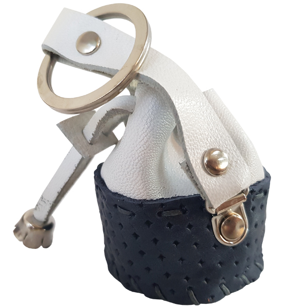 جاسوییچی چرم طبیعی گاوی دست دوز لمونو مدل کوله کد KL464
