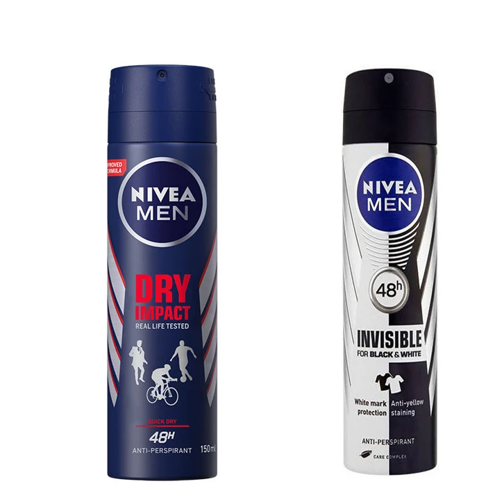اسپری ضد تعریق مردانه نیوآ مدل Dry Impact حجم 150 میلی لیتر به همراه اسپری ضد تعریق نیوآ مدل Invisible حجم 150 میلی لیتر