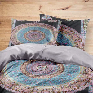 سرویس روتختی مدوپد طرح فرش قم ترنج گلدانی مدل C-Ghom098 یک نفره 4 تکه