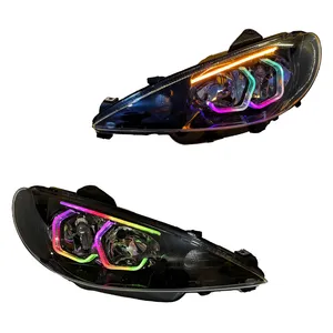 چراغ جلو خودرو گروه پژوهش صنعت مدرن مدل 3D-Hexa-B فولکالر دو حالته مناسب برای پژو 206 بسته دو عددی