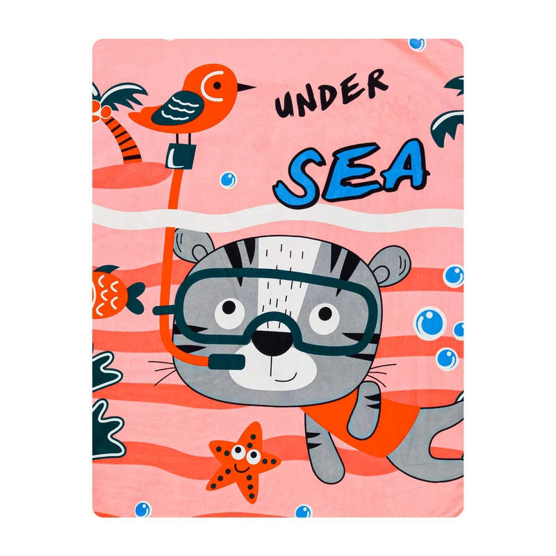 ملحفه میکرو کودک آدنو مدل Lovely cat کد MC16 یک نفره سایز 140x240 سانتی متر