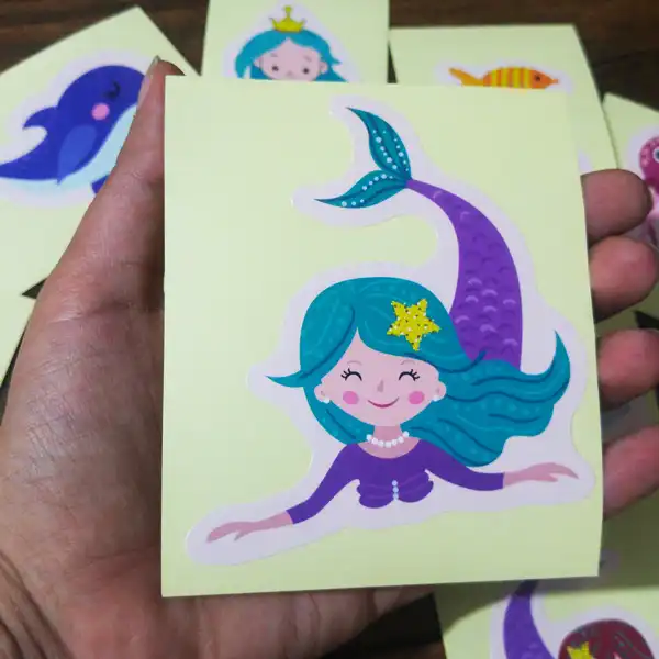 برچسب کاغک مدل پری دریایی کد 01 بسته 28 عددی