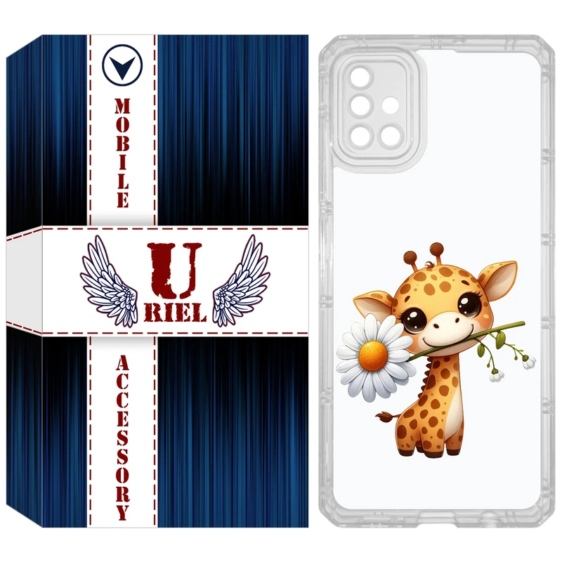 کاور یوریل مدل Clear کد 38 طرح زرافه مناسب برای گوشی موبایل سامسونگ Galaxy A51