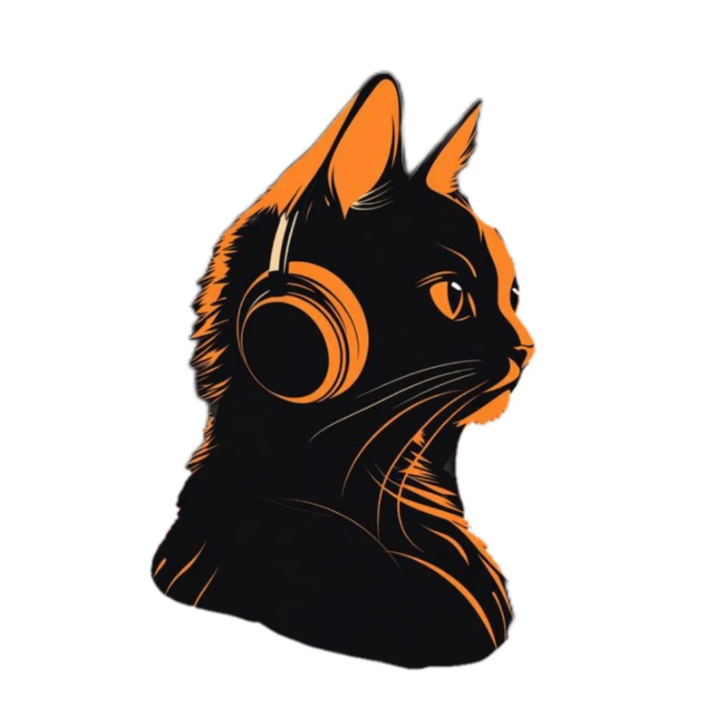 استیکر پارچه و لباس پاد آفرین مدل مینیمال گربه بامزه جذاب کد 2097