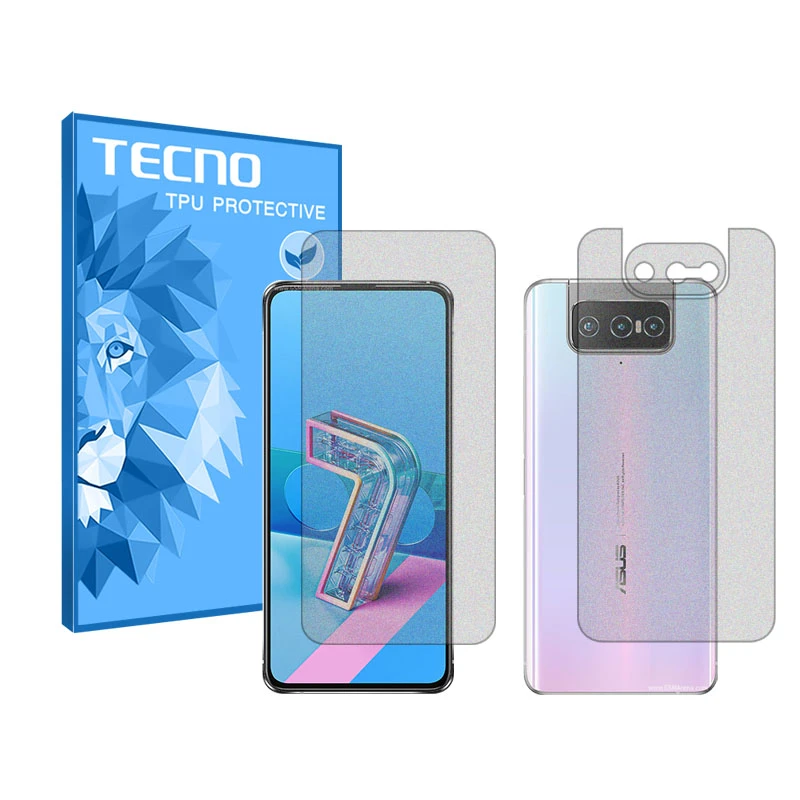 محافظ صفحه نمایش مات تکنو مدل Resistant مناسب برای گوشی موبایل ایسوس Zenfone 7 به همراه محافظ پشت گوشی