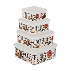 ظرف نگهدارنده فرش کیپس مدل Coffee Sweets مجموعه 4 عددی