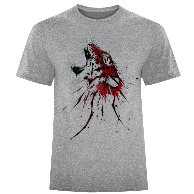 تیشرت آستین کوتاه مردانه طرح پلنگ کد W379