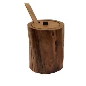 ست جای ادویه 2 پارچه چوبی مدل روستیک کد 01RONIKA