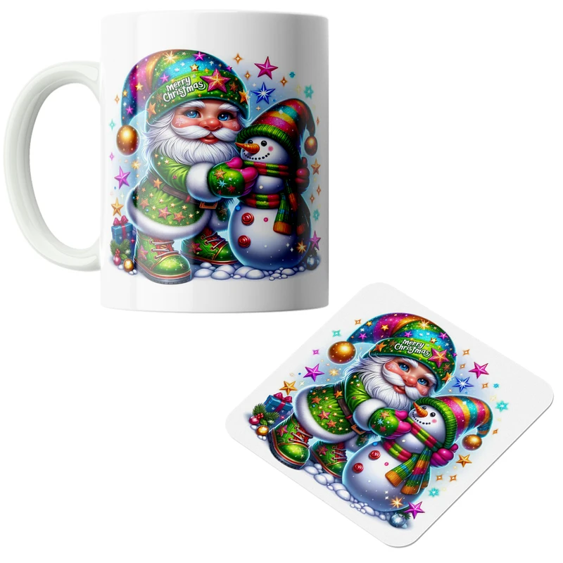 ماگ پاد آفرین مدل کریسمس کد DKC651 به همراه زیر لیوانی