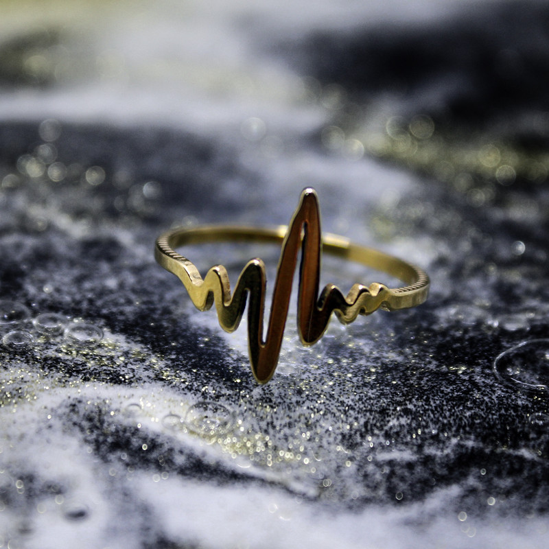 انگشتر زنانه طرح ضربان کد RKH_775