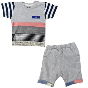 ست تیشرت و شلوارک نوزادی پسرانه نیروان کد 410 -3