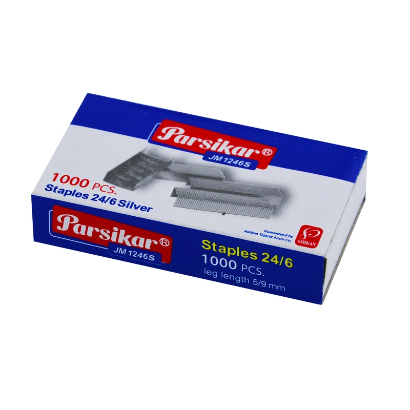 سوزن منگنه پارسیکار مدل استپلز کد 1246 سایز 24/6 بسته 1000 عددی