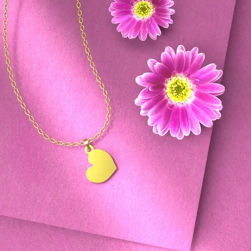 گردنبند طلا 18 عیار زنانه مدوپد مدل قلب کد E1148