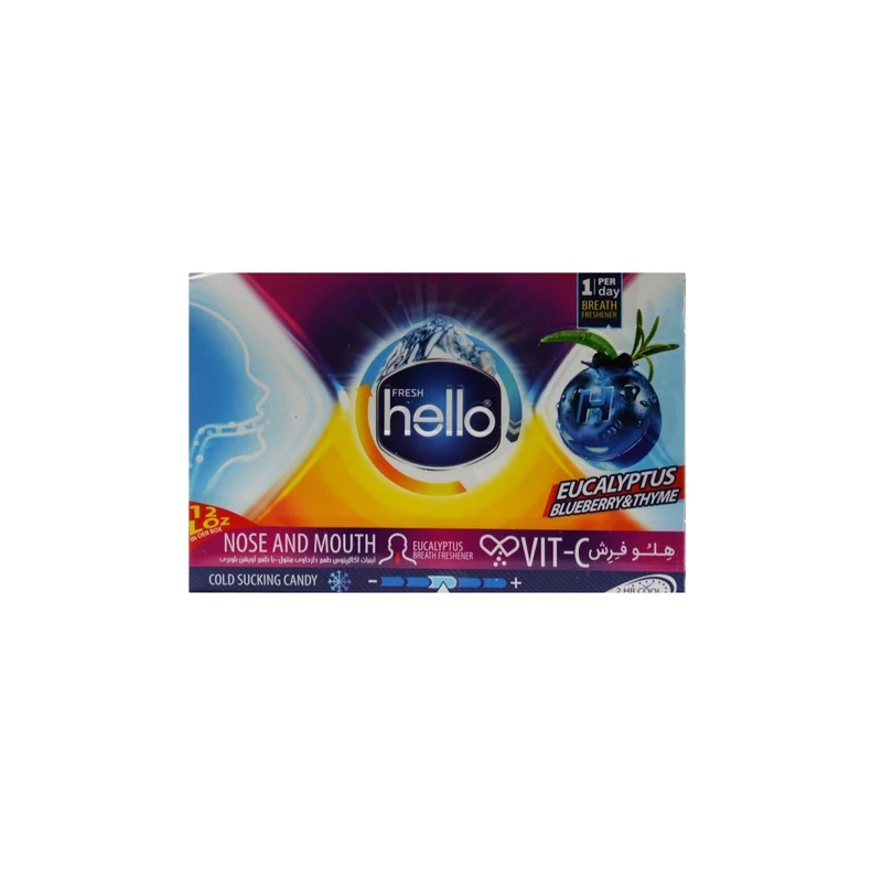 آبنبات سرد خوشبو کننده دهان هلو مدل بلوبری آویشن - 30 گرم بسته 12 عددی