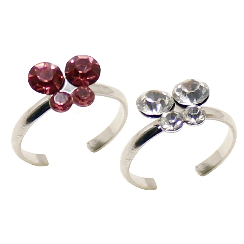 بند انگشتی زنانه طرح پروانه کد RKH_1166 بسته دو عددی