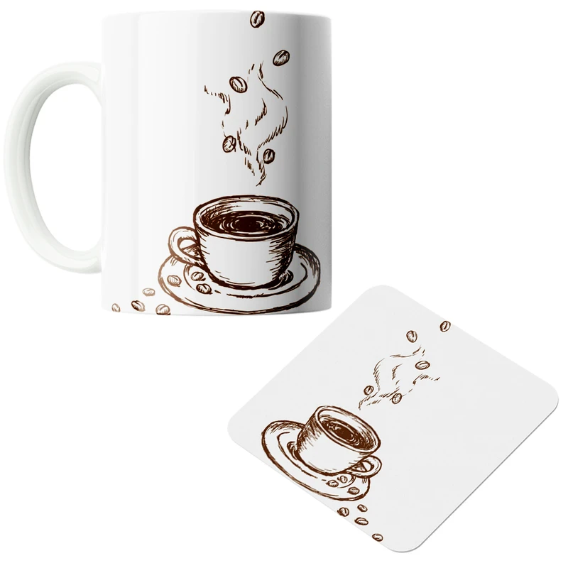 ماگ پاد آفرین مدل  Coffee کد z330 به همراه زیر لیوانی