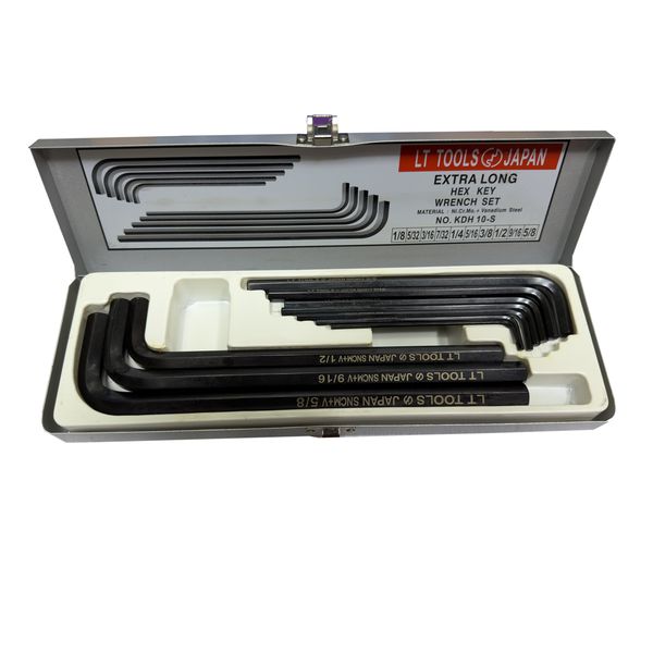 آچار آلن لایت مدل اینچی فوق بلند کد SMT-LIGHT-JAPAN-KDH-10S مجموعه 10عددی