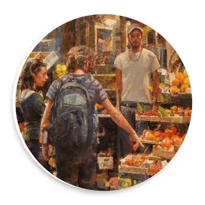  دیوارکوب طرح نقاشی میوه فروشی مدل wtb1072