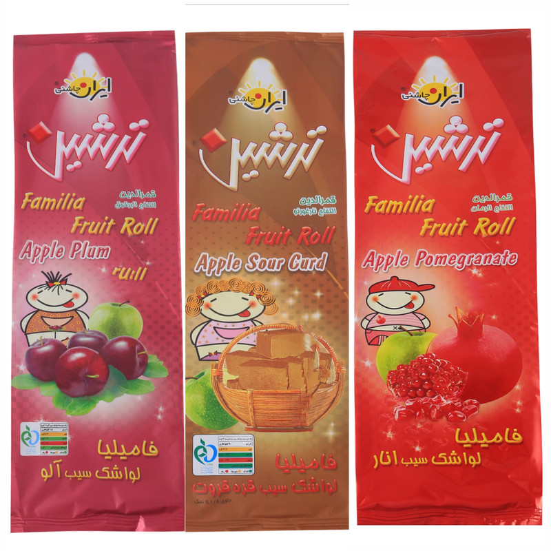 لواشک سیب آلو و انار و قره قروت ترشین مجموعه 3 عددی