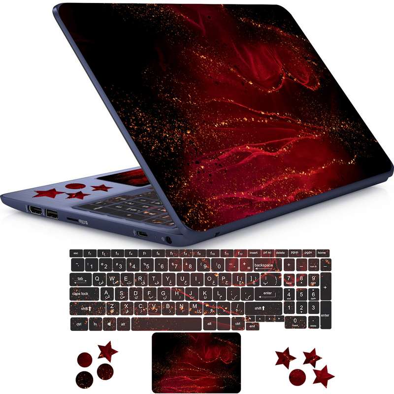  استیکر لپ تاپ راتیانا مدل r_marble مناسب برای لپ تاپ 15 تا 17 اینچ به همراه برچسب حروف فارسی کیبورد